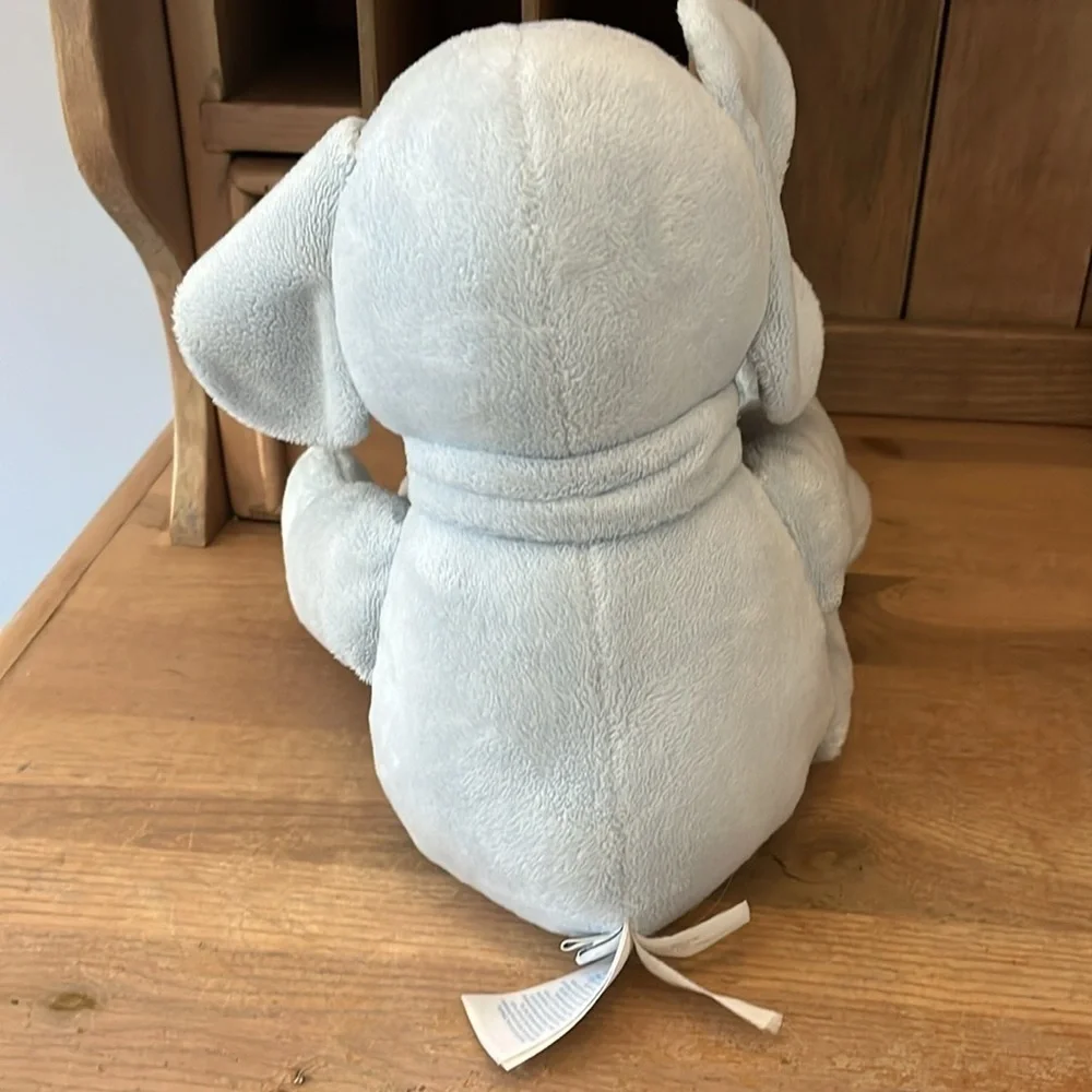 Ralph Lauren Plush Elephant Stuffed Animal Blue Horse Logo 14” Long
